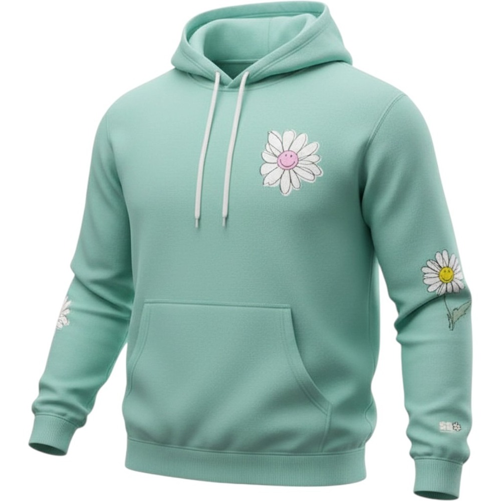 Smiley Originals Daisy "Oversized" Hoodie Mint Green Medium NOTE